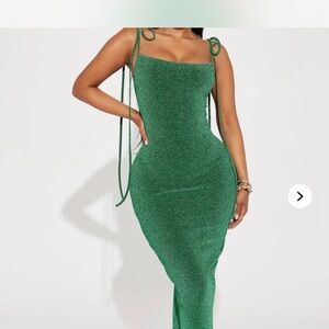 Fashion Nova Sparkling Green Maxi Dress